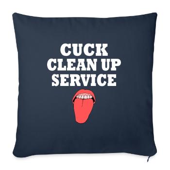 Cuckold cuck clean up service - Housse de coussin décorative 45 x 45 cm - bleu marine - Devant