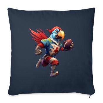 Parrots Rugby / Rugby Player Parrot - Sofa pillowcase 17,3'' x 17,3'' (45 x 45 cm) - navy - Front