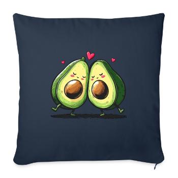 Avocados in Love - Avocado Couple Family Hearts - Sofa pillowcase 17,3'' x 17,3'' (45 x 45 cm) - navy - Front