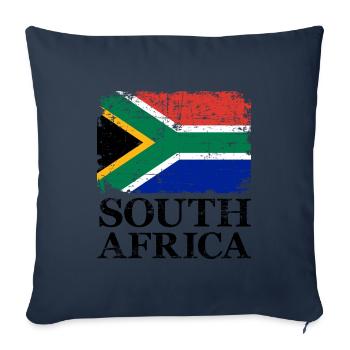 Afrique du Sud - Housse de coussin décorative 45 x 45 cm - bleu marine - Devant