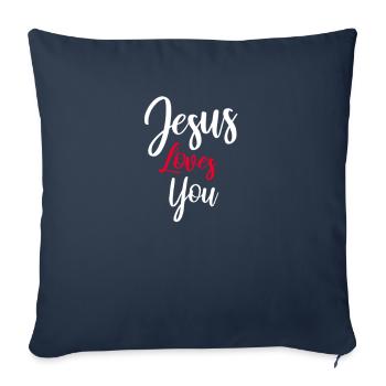 Jesus loves you Loves you gift street use - Sofa pillowcase 17,3'' x 17,3'' (45 x 45 cm) - navy - Front