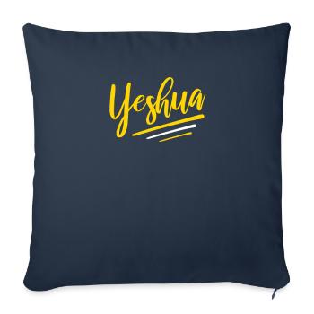 Yeshua Jésus Nom de Dieu - Housse de coussin décorative 45 x 45 cm - bleu marine - Devant