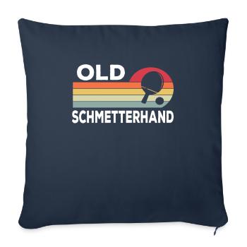 Old Schmetterhand Tischtennis Geschenk Retro Style - Sofakissenbezug 45 x 45 cm - Navy - Vorne