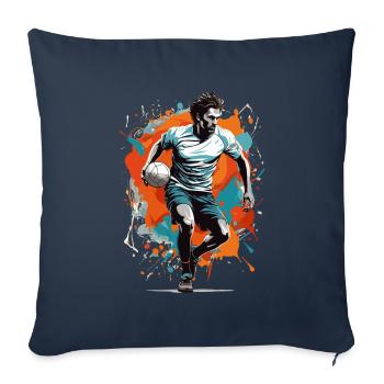 Joueur de handball Streetwear Style iconique - Housse de coussin décorative 45 x 45 cm - bleu marine - Devant