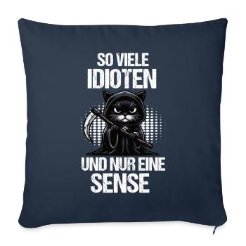 So Viele Idioten Katze Katzen Schwarze Katze - Sofakissenbezug 45 x 45 cm - Navy - Vorne