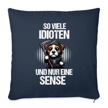 So Viele Idioten Jack Russel terrier Jackie - Sofakissenbezug 45 x 45 cm - Navy - Vorne