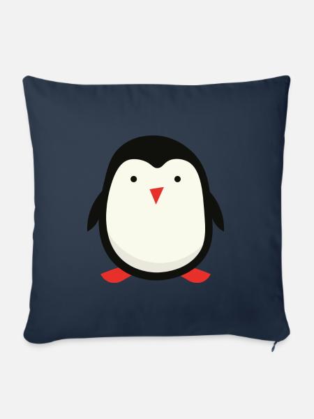 Netter kleiner Pinguin - Sofakissenbezug 45 x 45 cm - Navy