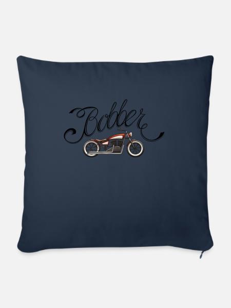 Bobber Motorrad - Sofakissenbezug 45 x 45 cm - Navy