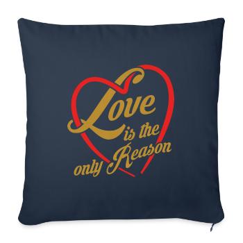 L’amour est la seule raison - l’amour est tout - Housse de coussin décorative 45 x 45 cm - bleu marine - Devant