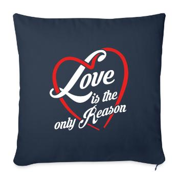 L’amour est la seule raison - l’amour est tout - Housse de coussin décorative 45 x 45 cm - bleu marine - Devant