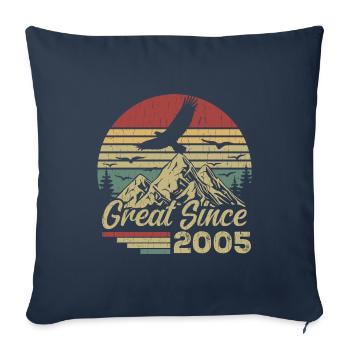 Vintage 2005 Cadeau D’anniversaire 2005 Retro 2005 - Housse de coussin décorative 45 x 45 cm - bleu marine - Devant