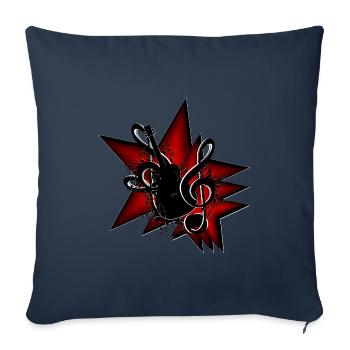 Clef de guitare étoilée - Housse de coussin décorative 45 x 45 cm - bleu marine - Devant
