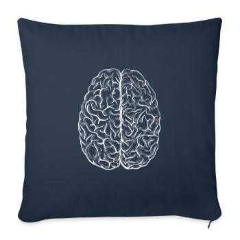 Cerveau blanc science chimie biologie cerveau - Housse de coussin décorative 45 x 45 cm - bleu marine - Devant