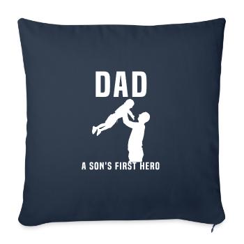 Père et fils - Housse de coussin décorative 45 x 45 cm - bleu marine - Devant