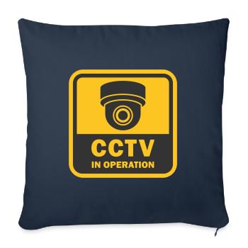 Symbolsymbol für Überwachungskameras in Verwendung. Feste CCTV-Datei - Sofakissenbezug 45 x 45 cm - Navy - Vorne