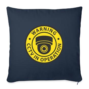 Symbolsymbol für Überwachungskameras in Verwendung. Stationäre Videoüberwachung - Sofakissenbezug 45 x 45 cm - Navy - Vorne