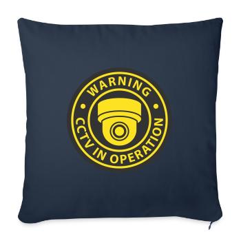 Symbolsymbol für Überwachungskameras in Verwendung. Stationäre Videoüberwachung - Sofakissenbezug 45 x 45 cm - Navy - Vorne