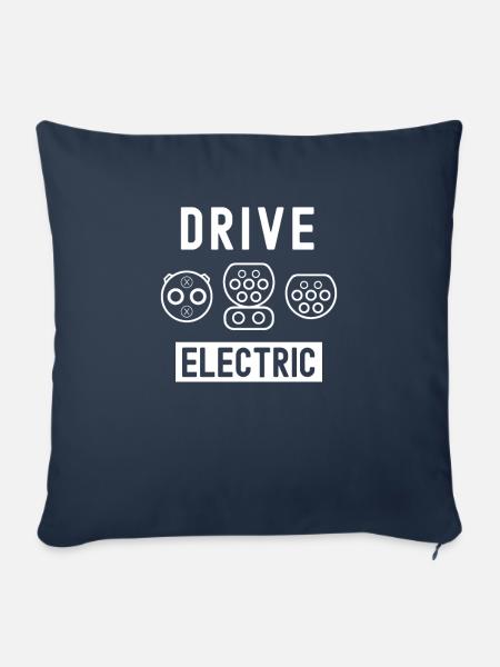 Drive Electric Elektroauto Auto Plug Geschenk - Sofakissenbezug 45 x 45 cm - Navy