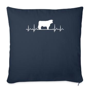 Hereford Rancher - Pulse Heartbeat Cow Farmer - Sofa pillowcase 17,3'' x 17,3'' (45 x 45 cm) - navy - Front