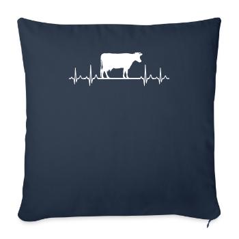 Heartbeat Holstein Rancher Cow Farmer Pulse - Sofa pillowcase 17,3'' x 17,3'' (45 x 45 cm) - navy - Front