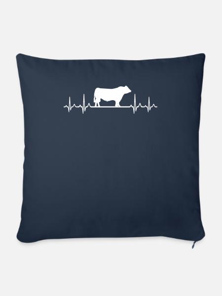 Herzschlag-EKG-Puls - Black Angus - Sofakissenbezug 45 x 45 cm - Navy