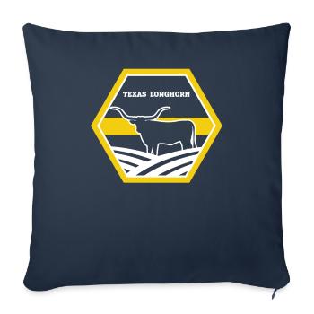 Rancher Cattle Rancher - Texas Longhorn - Housse de coussin décorative 45 x 45 cm - bleu marine - Devant