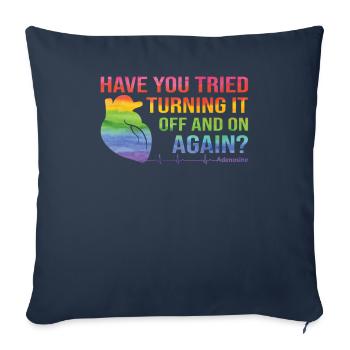 Have you tried to turn on again - adenosine - Sofa pillowcase 17,3'' x 17,3'' (45 x 45 cm) - navy - Front