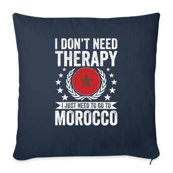 Je n’ai pas besoin de thérapie, juste au Maroc - Housse de coussin décorative 45 x 45 cm - bleu marine - Devant