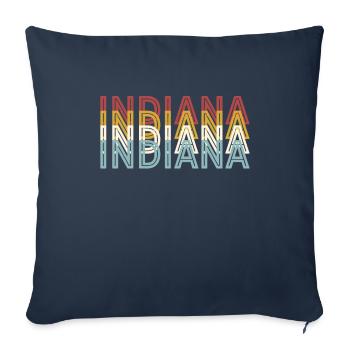 US 70s Retro State Vintage Indiana - Sofa pillowcase 17,3'' x 17,3'' (45 x 45 cm) - navy - Front