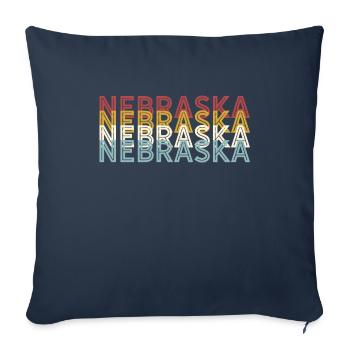 US 70er Retro State Vintage Nebraska - Sofakissenbezug 45 x 45 cm - Navy - Vorne