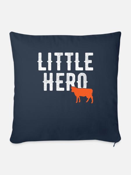 Kleiner Held - Niedliche Tierkuh - Sofakissenbezug 45 x 45 cm - Navy