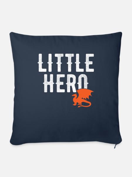 Kleiner Held - Süßer Tierdrache - Sofakissenbezug 45 x 45 cm - Navy