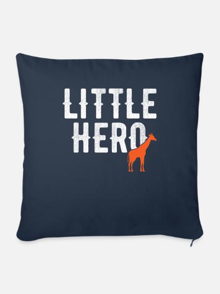 Kleiner Held - Süße Tiergiraffe - Sofakissenbezug 45 x 45 cm - Navy