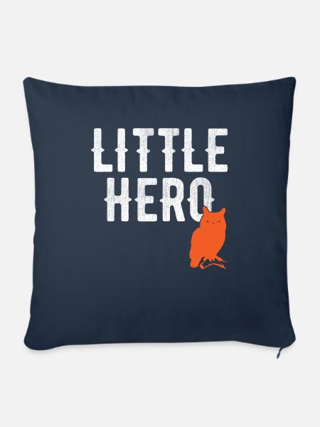 Kleiner Held - Süße Tiereule - Sofakissenbezug 45 x 45 cm - Navy