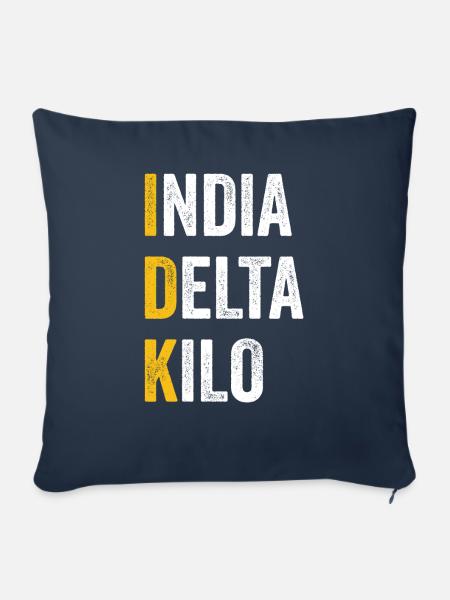 Computer-Chat India Delta Kilo - IDK - Sofakissenbezug 45 x 45 cm - Navy