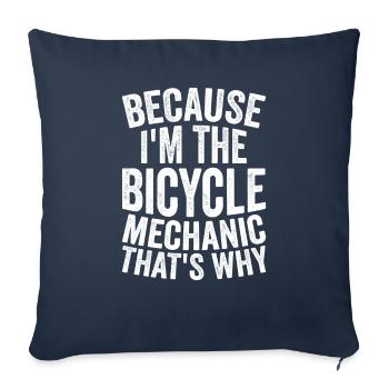 Craft - Because I am the bicycle mechanic - Sofa pillowcase 17,3'' x 17,3'' (45 x 45 cm) - navy - Front