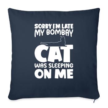 Tut Mir Leid, Dass Ich Zu Spät Bin - Bombay Cat - Sofakissenbezug 45 x 45 cm - Navy - Vorne