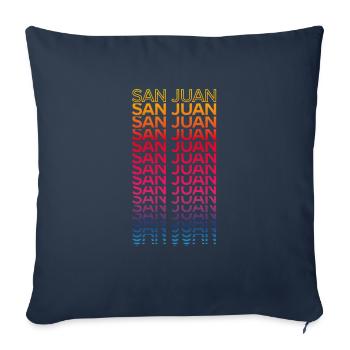 Retro Nostalgic USA City - Rainbow San Juan - Housse de coussin décorative 45 x 45 cm - bleu marine - Devant