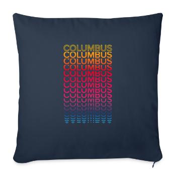 Retro Nostalgic USA City - Rainbow Columbus - Sofa pillowcase 17,3'' x 17,3'' (45 x 45 cm) - navy - Front