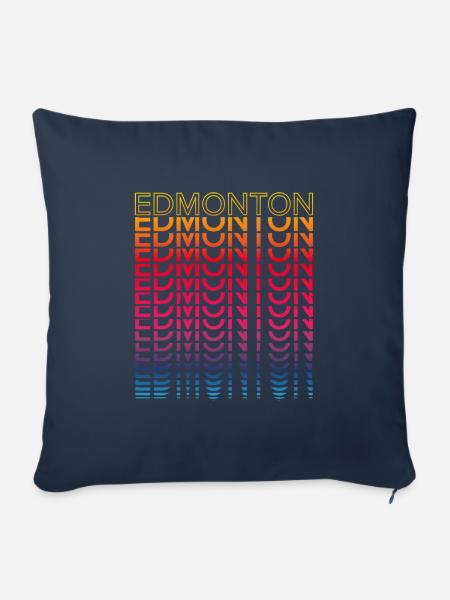 Retro Nostalgisch Stadt - Regenbogen Edmonton - Sofakissenbezug 45 x 45 cm - Navy