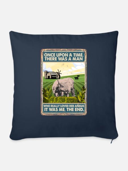 Kuhrasse Liebte Rote Angus - Sofakissenbezug 45 x 45 cm - Navy