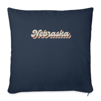 Vintage Hippie 70s USA State - Retro Nebraska - Sofa pillowcase 17,3'' x 17,3'' (45 x 45 cm) - navy - Front