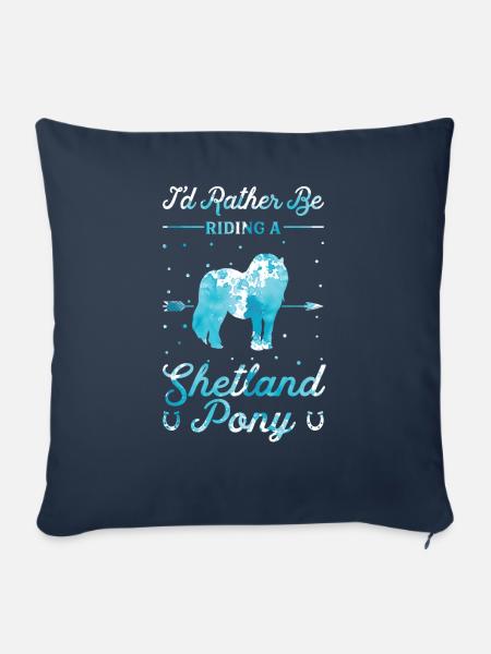 Reiten Eines Shetlandponys - Sofakissenbezug 45 x 45 cm - Navy