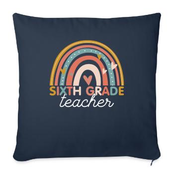 Enseignant - Année 6e Année Sixième Année - Housse de coussin décorative 45 x 45 cm - bleu marine - Devant