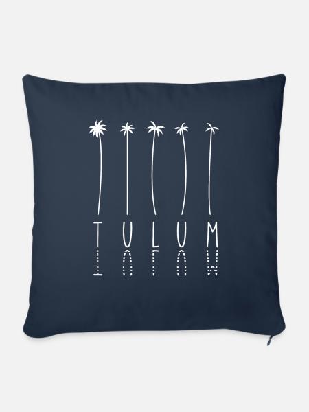 Palme - Yucatan -Halbinsel Tulum - Sofakissenbezug 45 x 45 cm - Navy