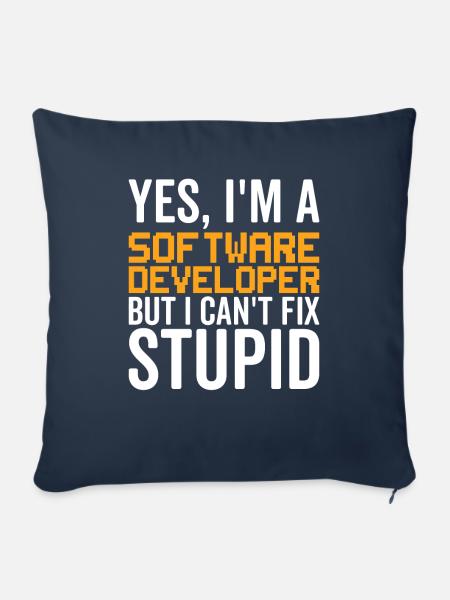 Dumm - Softwareentwickler - Sofakissenbezug 45 x 45 cm - Navy