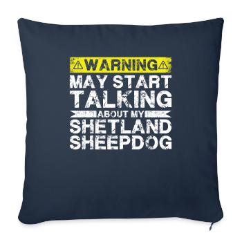 En parlant de Shetland Sheepdog - Housse de coussin décorative 45 x 45 cm - bleu marine - Devant