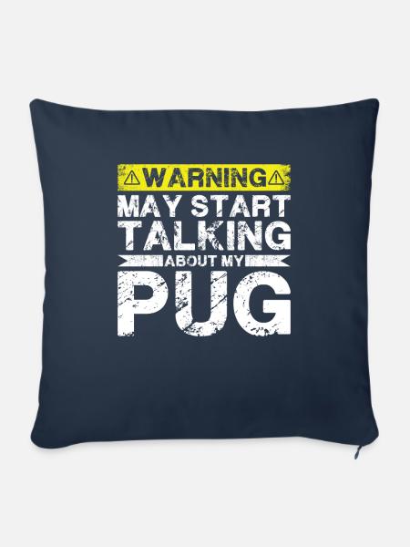 Apropos Mops - Sofakissenbezug 45 x 45 cm - Navy