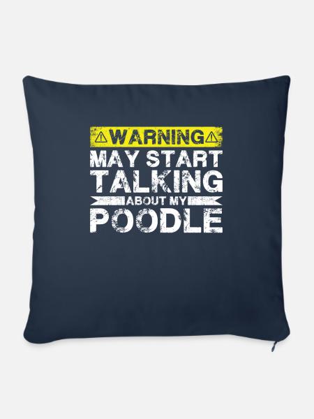 Über Pudel Sprechen - Sofakissenbezug 45 x 45 cm - Navy