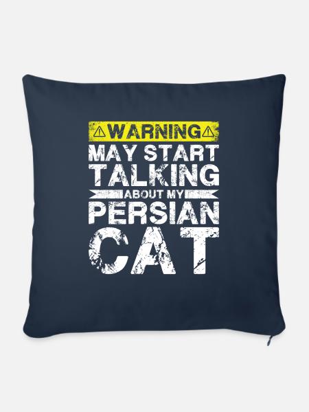 Apropos Perserkatze - Sofakissenbezug 45 x 45 cm - Navy